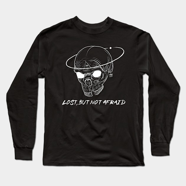 Skull Space "Lost but not afraid" Long Sleeve T-Shirt by Elsieartwork